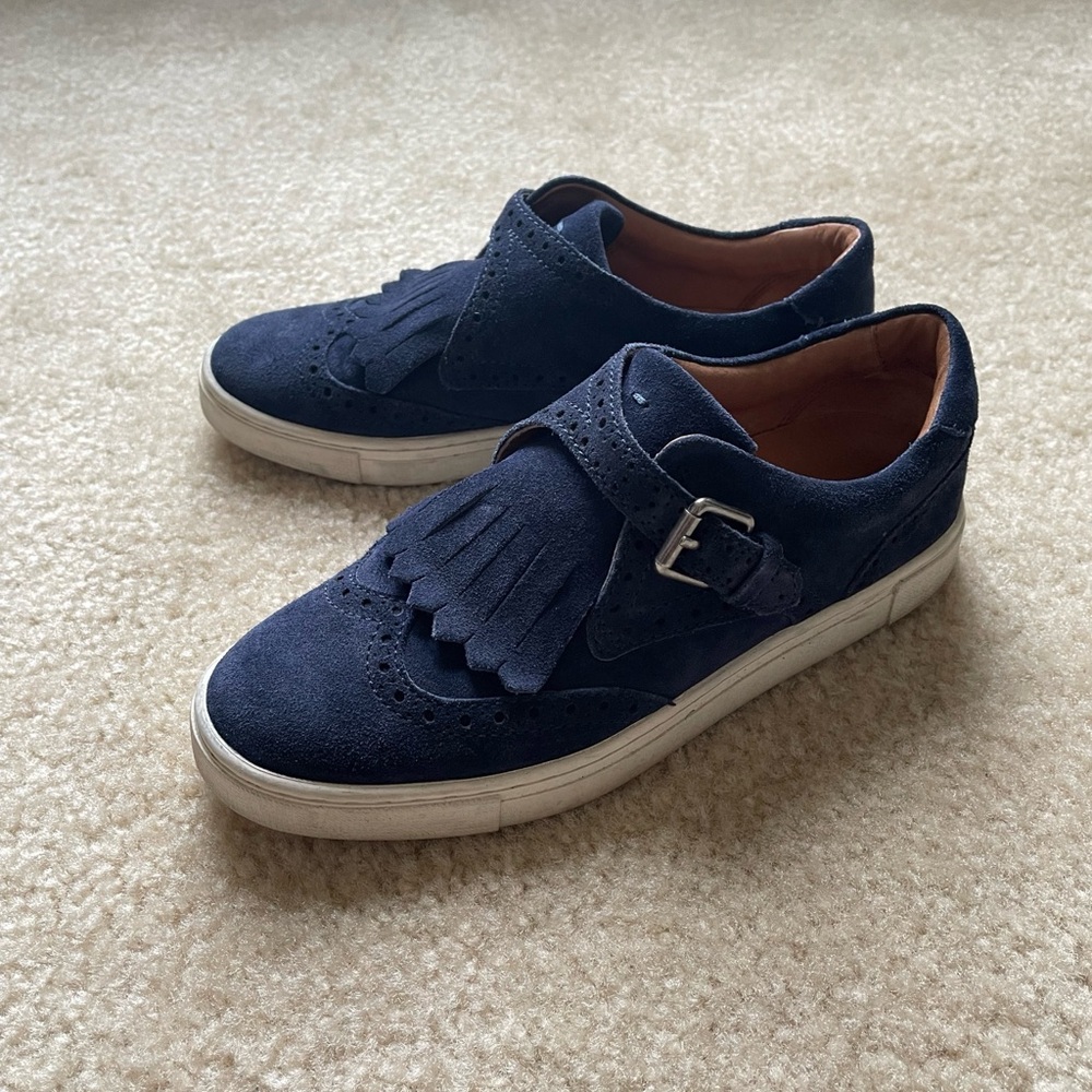 Frye Gemma Keltie Navy Suede Shoe Sz 5.5